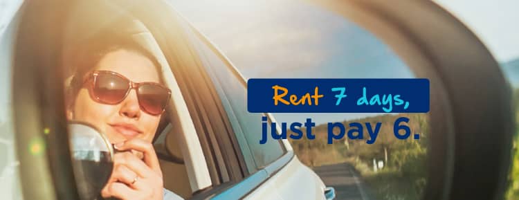 Rent for 7 days and only pay 6